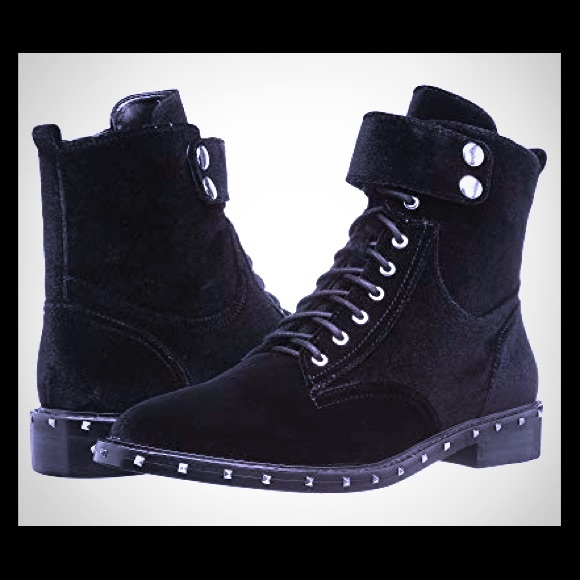Vince Camuto Shoes - Vince Camuto Talorini Black Velvet Moto Boot 7.5